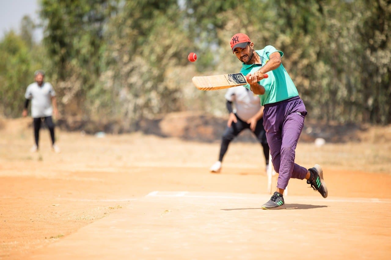 cricketer playing